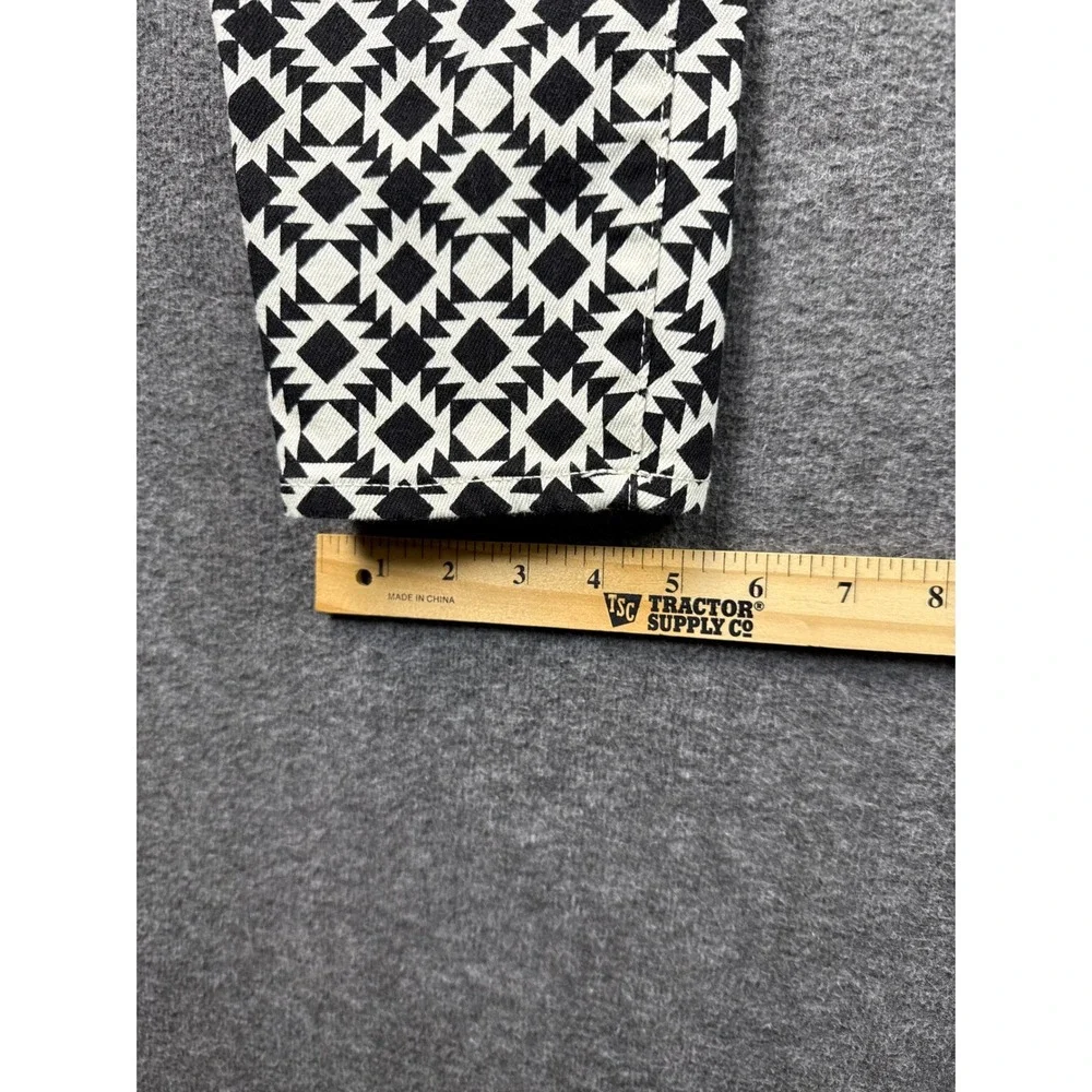 J.Crew Toothpick Jeans Black White Geometric Diamond Print Pants Womens 29 82835